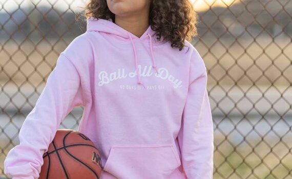 Pink Scripted Ball All Day Hoodie